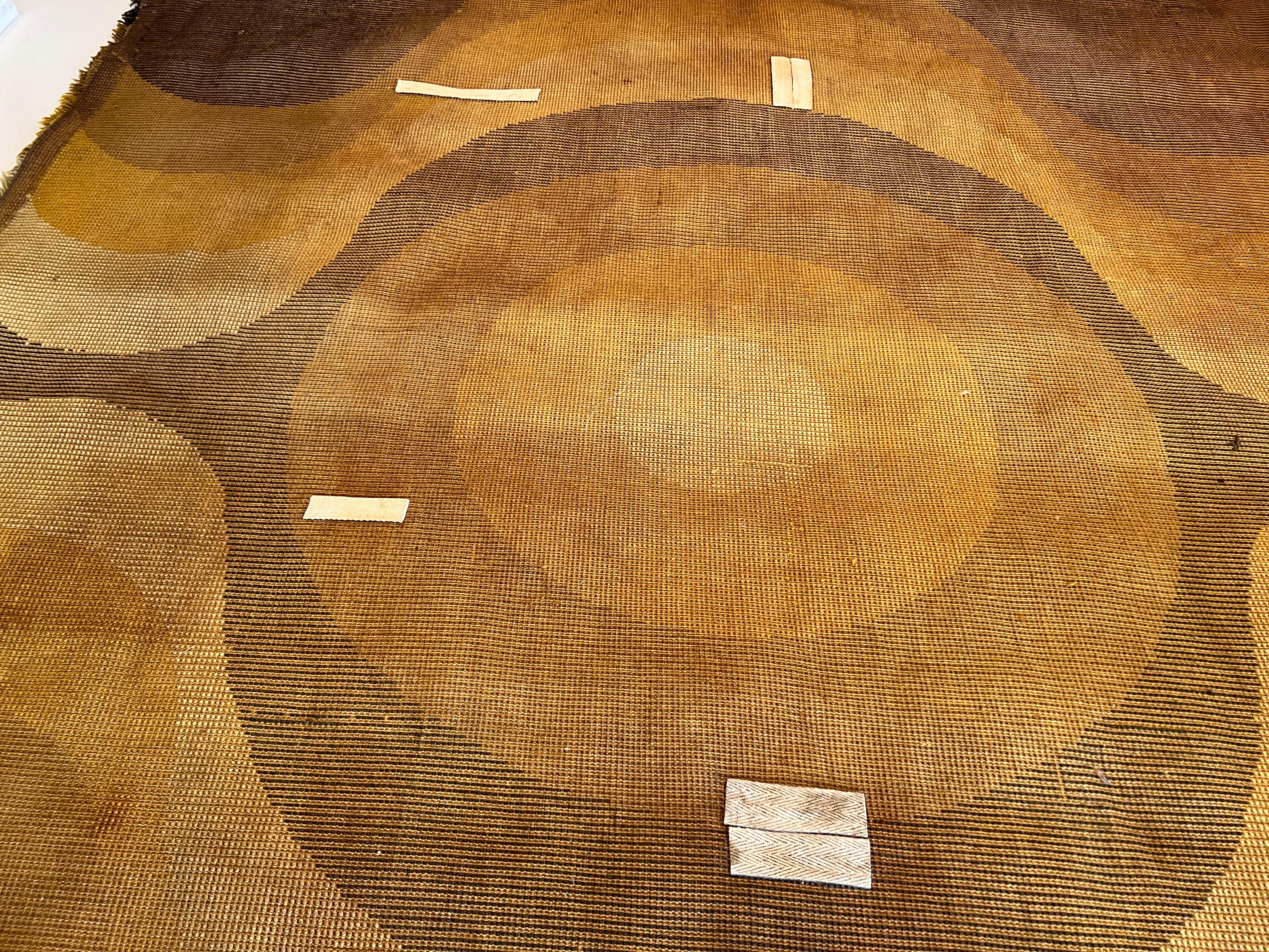 Carpet in yellow, orange and brown, 1960 For Sale 12