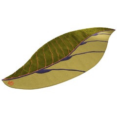 Carpet Leaf Fenice, Handwoven Wool, Italy
