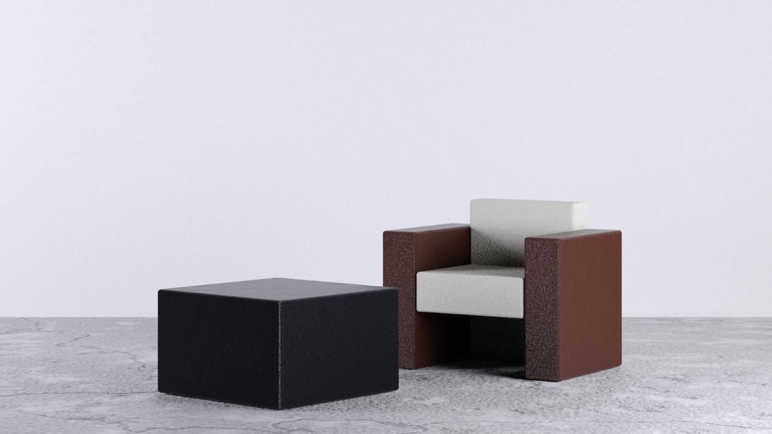 Modern Carpet Matter Block Armchair by Riccardo Cenedella For Sale