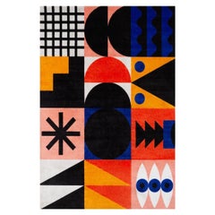 Alfombra Oggian Composición 001 Rectangular en Poliéster y Poliamida Antideslizante