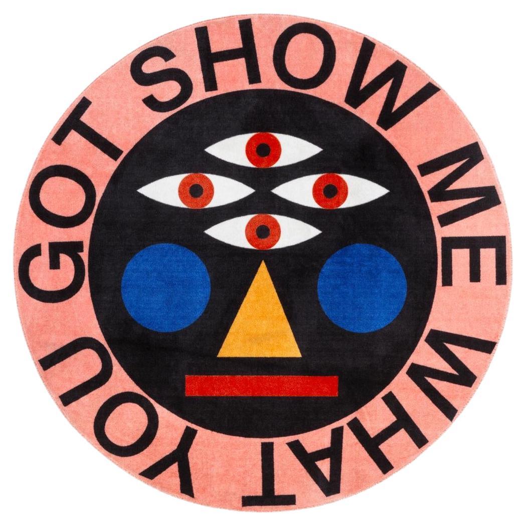 Tapis Oggian Show Me What You Got Round en polyester et polyamide non-slip