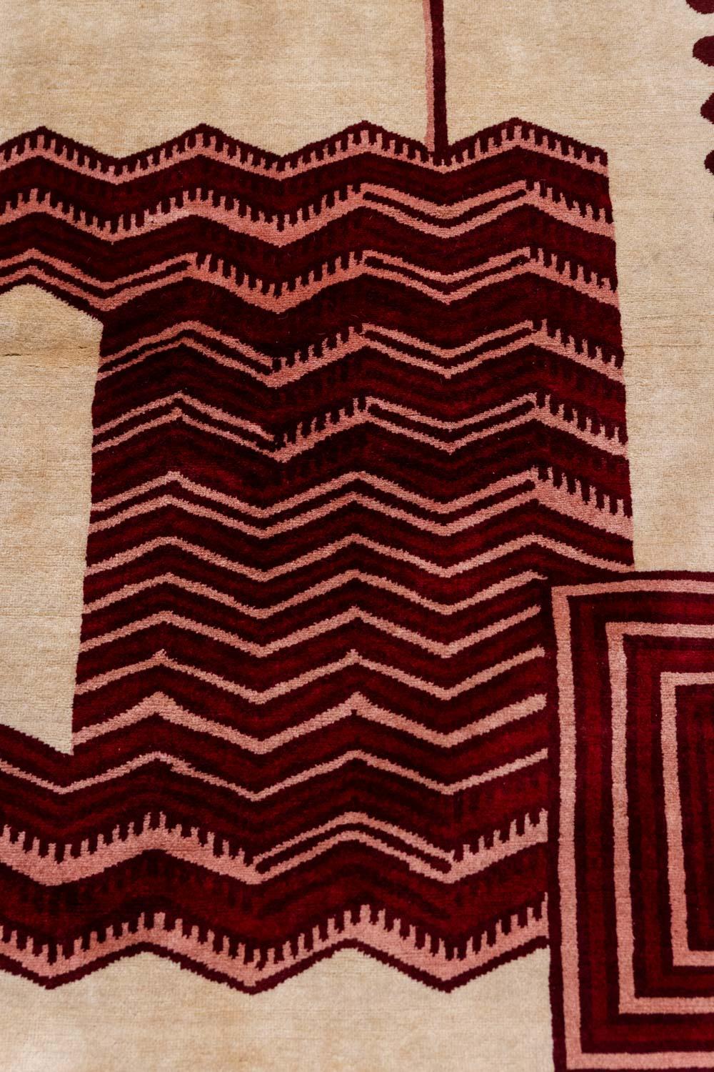 Teppich, oder Wandteppich aus Wolle, im Art-déco-Stil. Zeitgenössische Arbeit. im Angebot 2