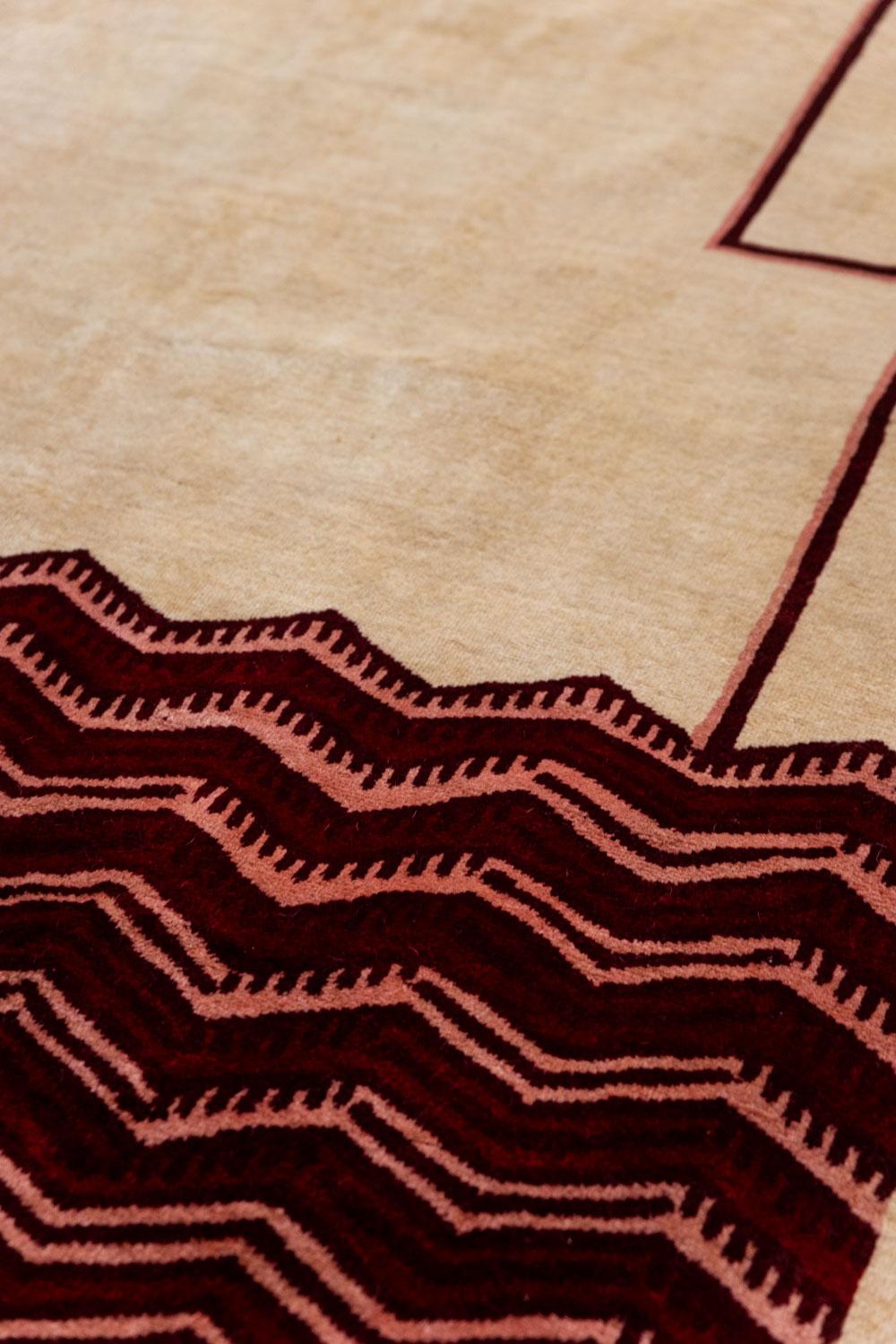 Teppich, oder Wandteppich aus Wolle, im Art-déco-Stil. Zeitgenössische Arbeit. im Angebot 5