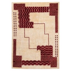Tappeto, o arazzo, in lana, in stile Art Déco. Lavori contemporanei.