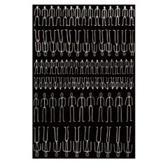 Tapis Parade Noir en Polyester & Polyamide antidérapant par Andrea Branzi