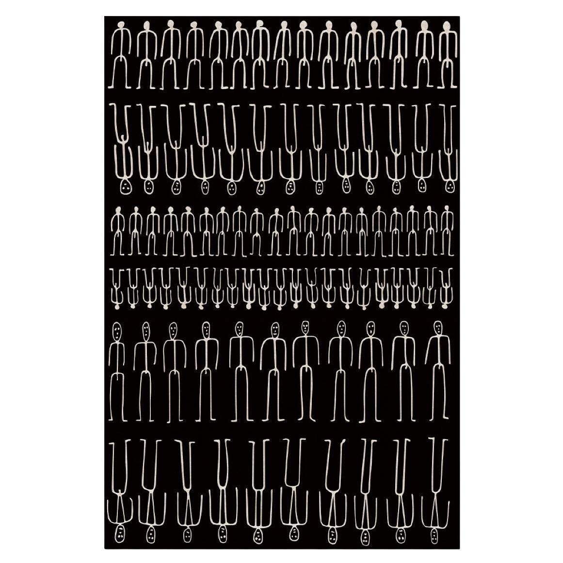 Teppich Parade Schwarz in Nicht-Spitzen- Polyester & Polyamide von Andrea Branzi