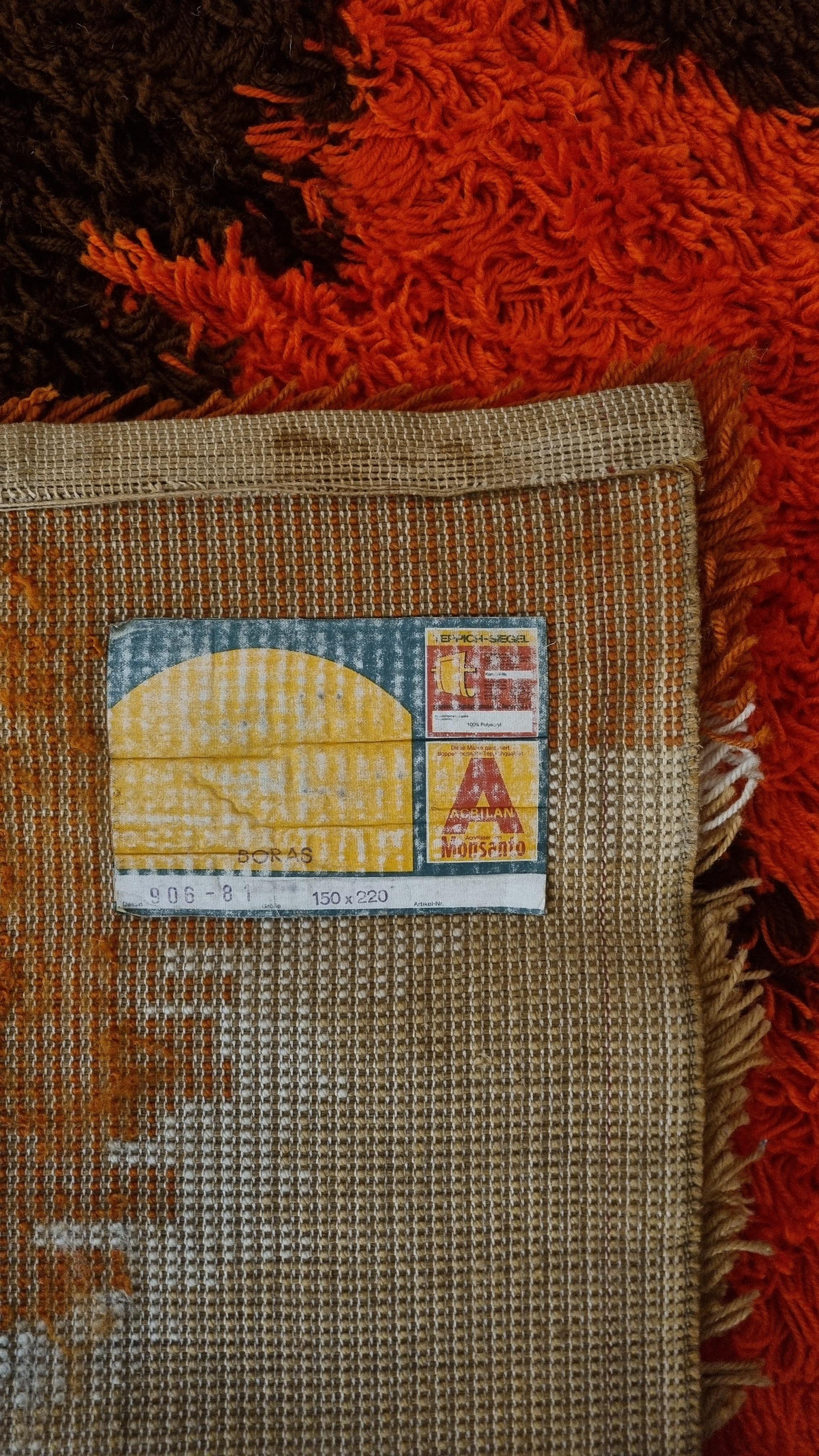 Carpet produced by Teppich- Siegel Germany 1970s in vendita 3