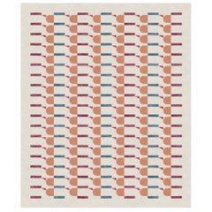 Carpet Roman Rectangular Patterned Beige Designer Wool Silk, Medium, in Stock