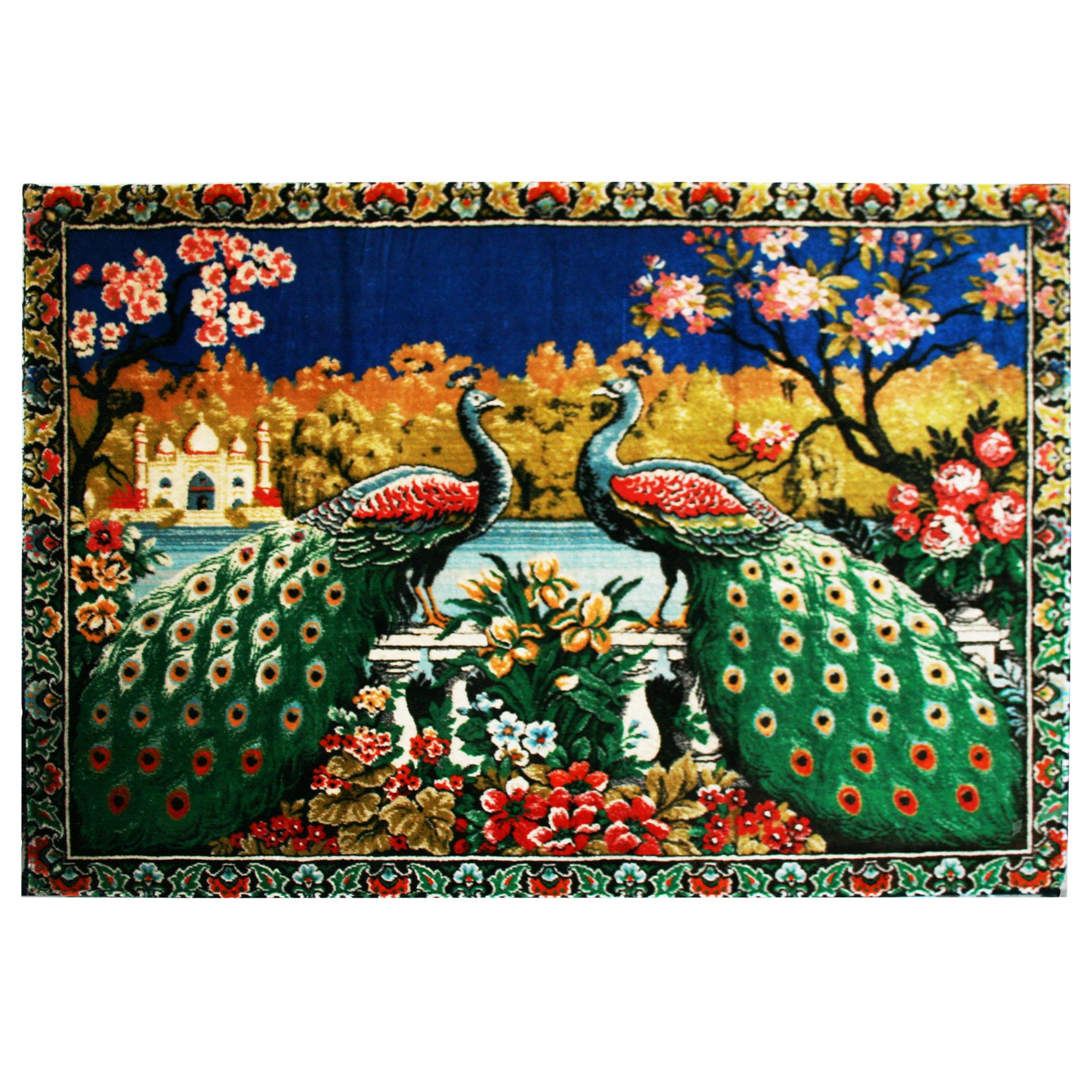 Wandteppich im Chinoiserie-Stil, Teppich, Spanien, 1970er Jahre (Türkisch) im Angebot