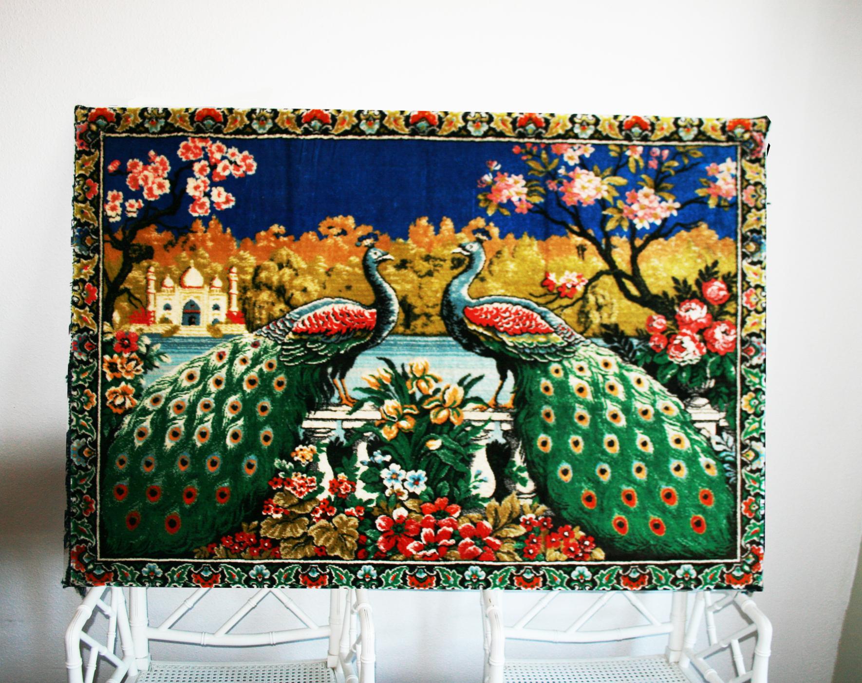 Tapestry Wall Decoration Chinoiserie Style, Carpet, Spain, 1970s For Sale 2