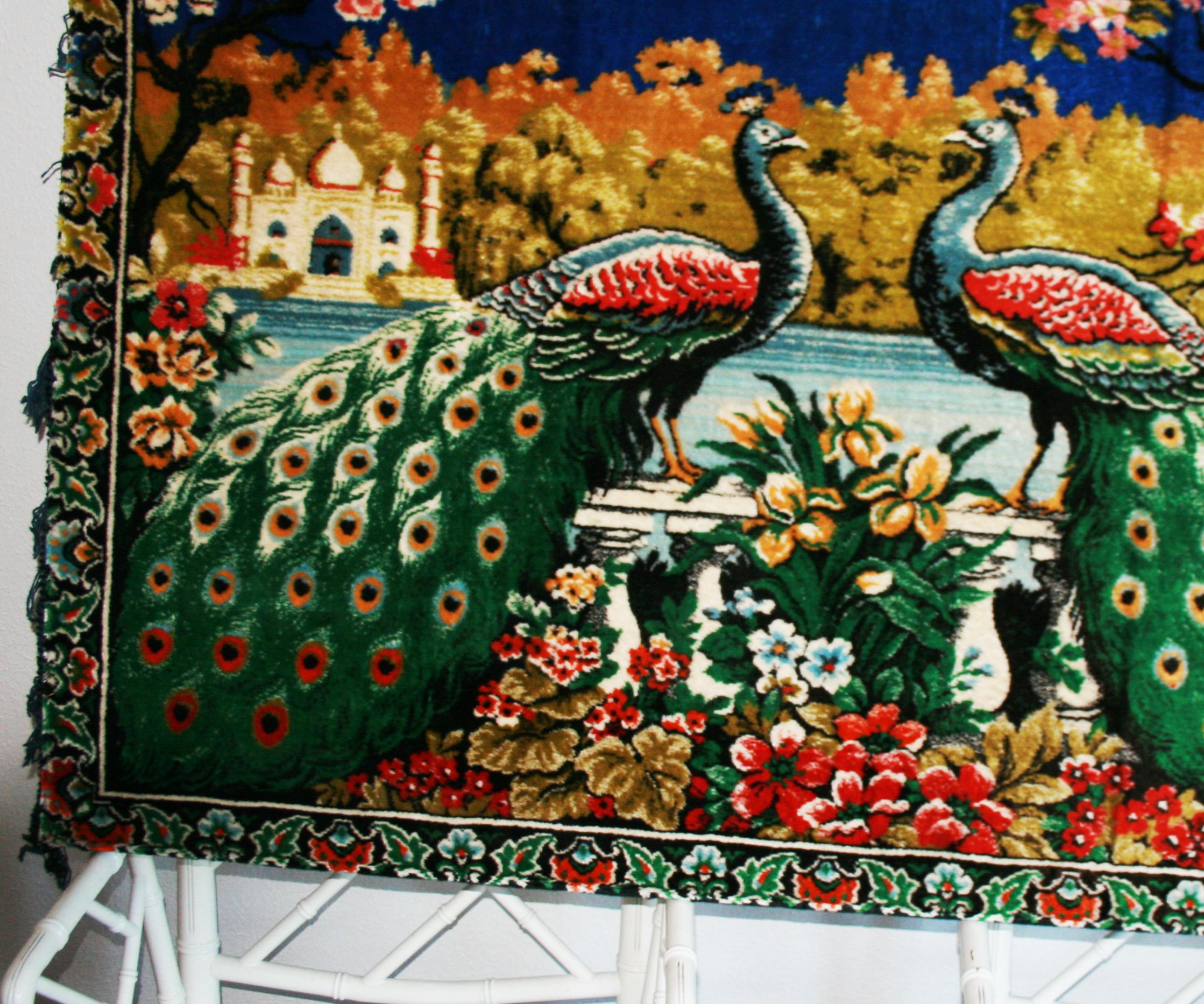 Wandteppich im Chinoiserie-Stil, Teppich, Spanien, 1970er Jahre im Angebot 7