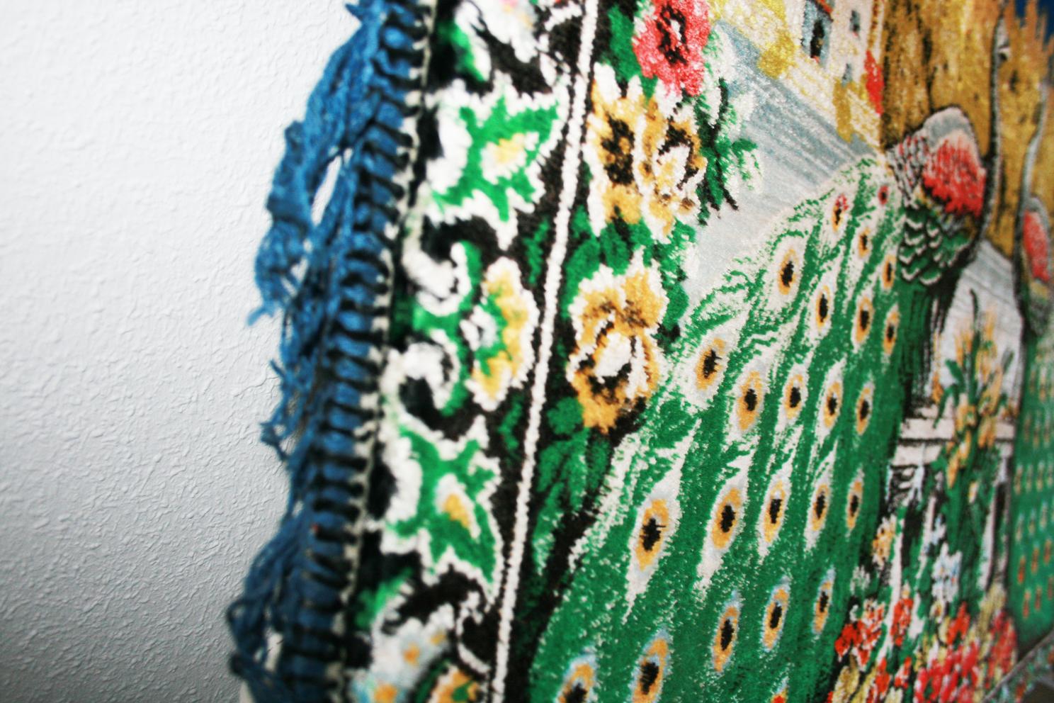 20ième siècle Décoration murale en tapisserie de style chinoiseries, tapis, Espagne, 1970 en vente