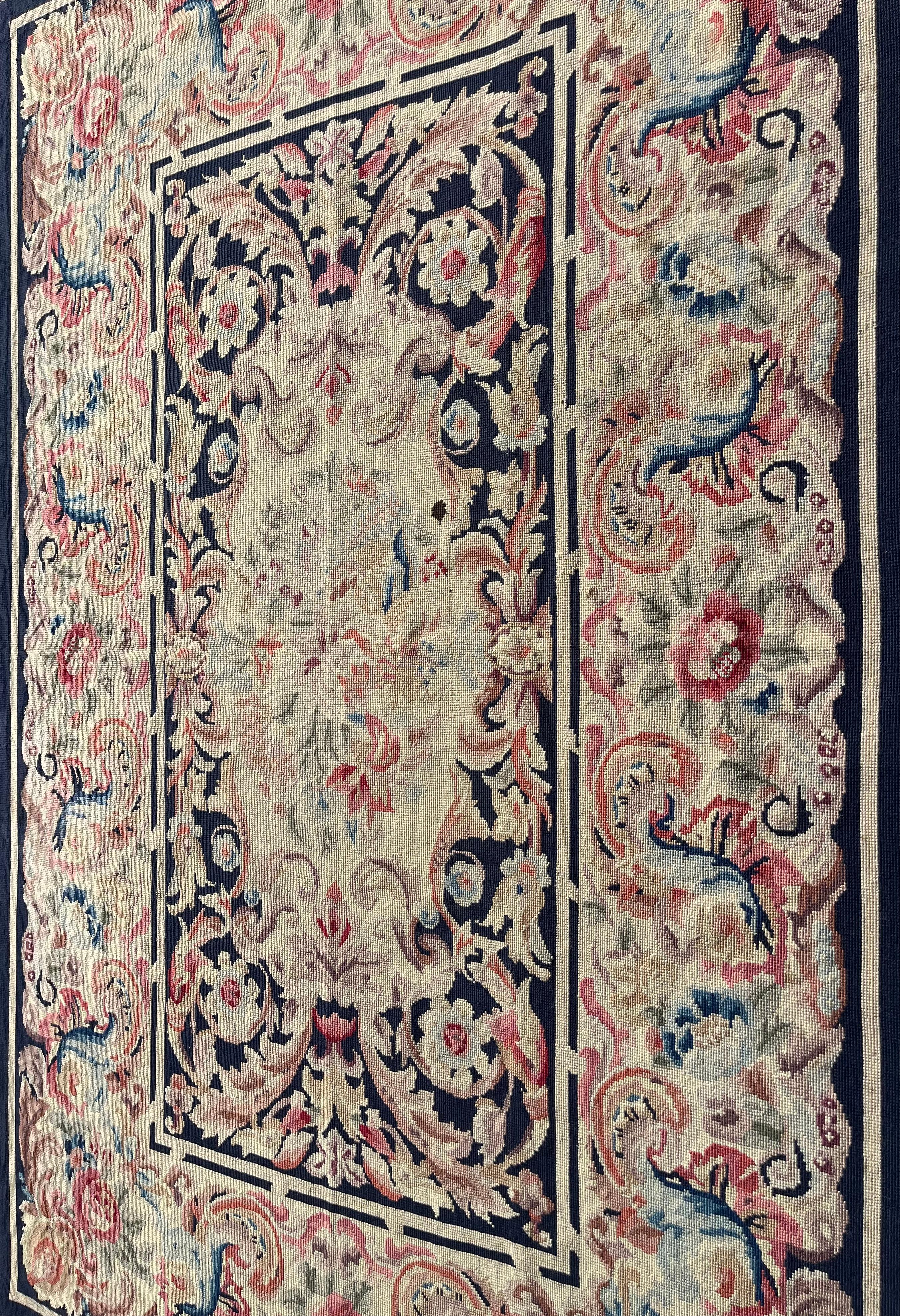 Hand-Knotted Carpet with knotted stitches in the style of Aubusson For Sale