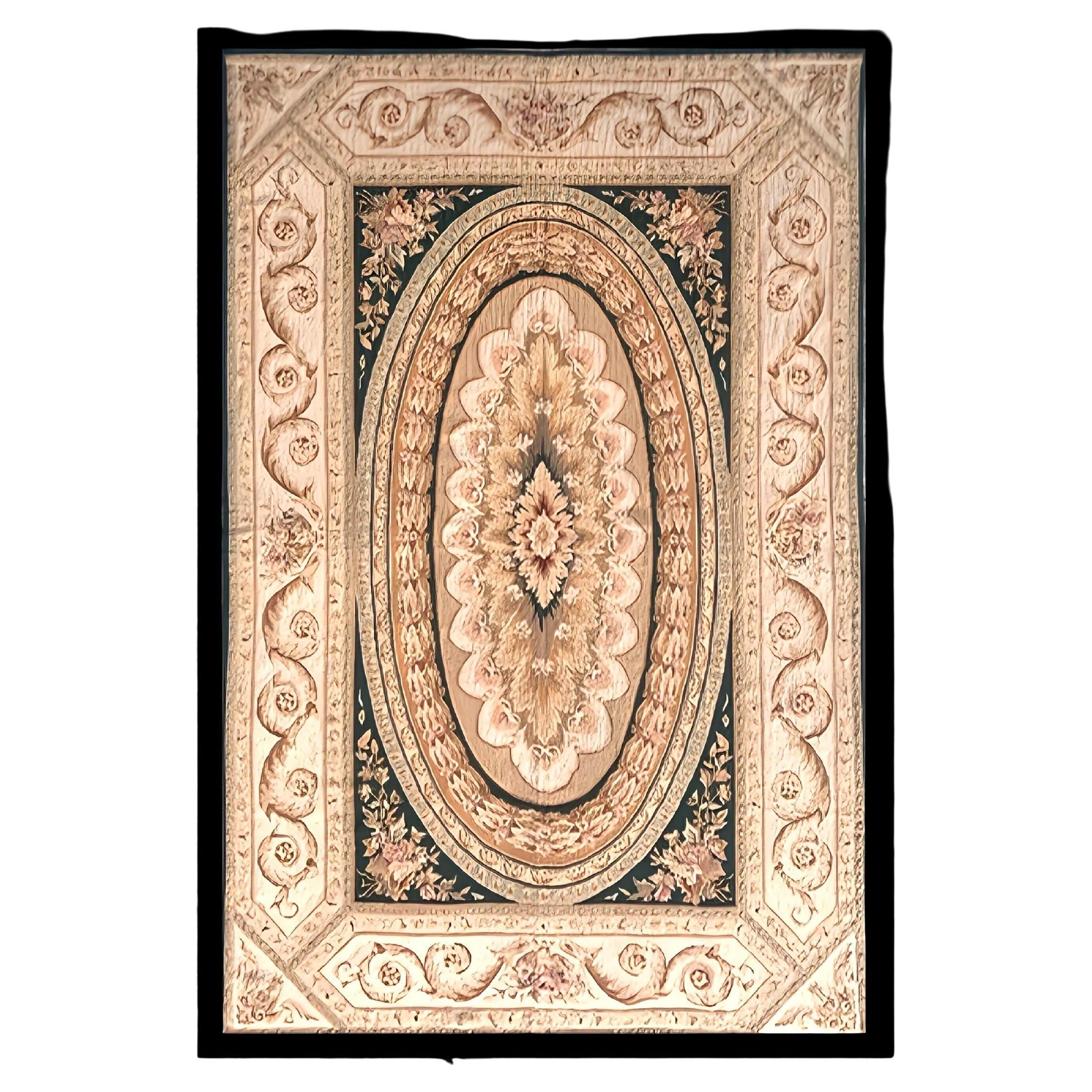 Carpet with knotted stitches in the style of Aubusson For Sale