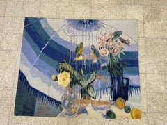 Tapis tissé d'après une peinture de Van Hecke, datant d'environ 1960-1970