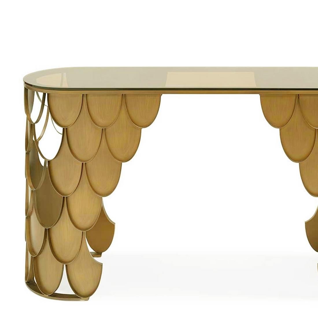 Italian Carpus Matte Console Table For Sale