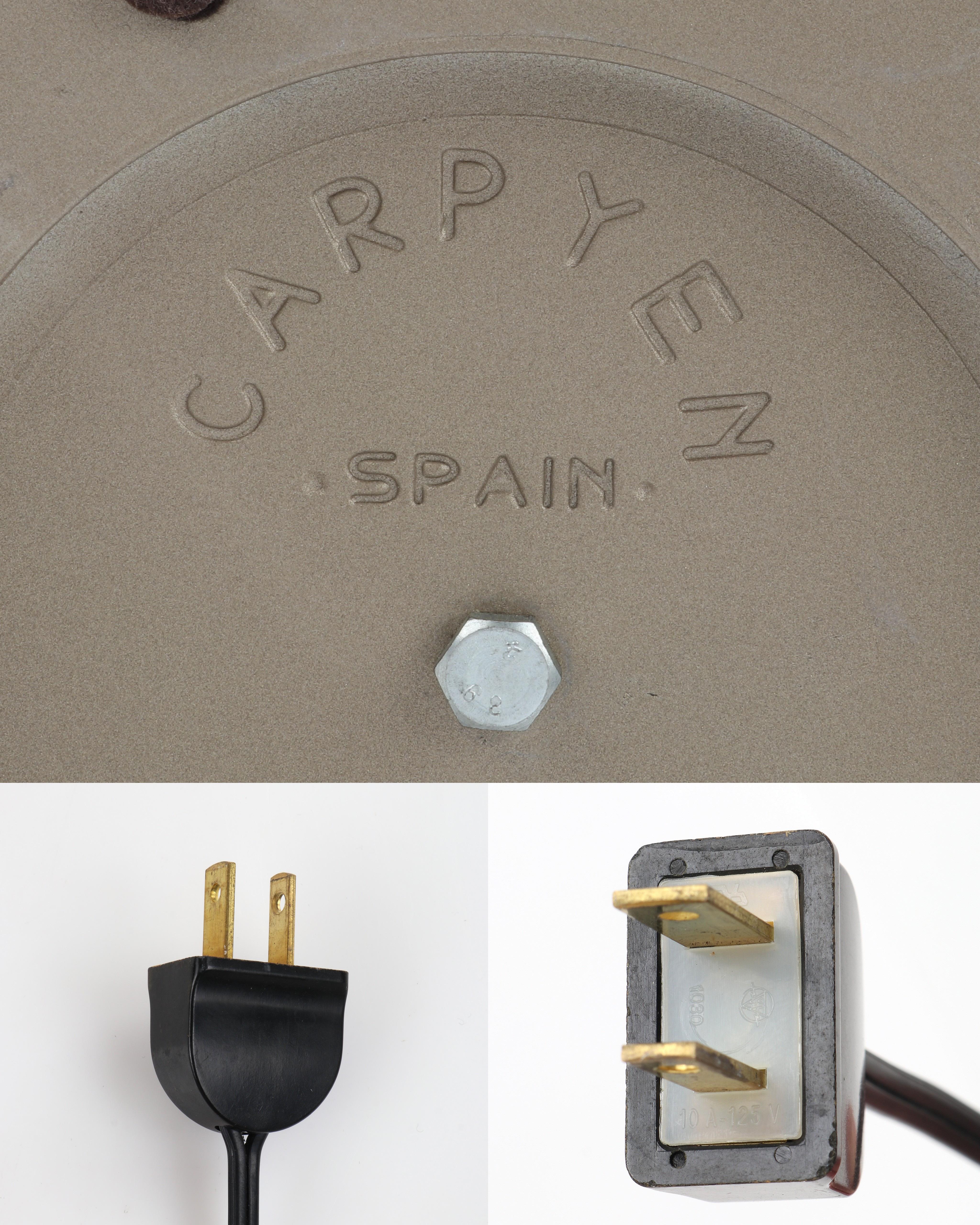 Carpyen Gabriel Teixido c.1974 Spanish Metal Cotton Shade Table Desk Light Lamp  9