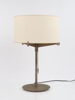 Carpyen Gabriel Teixido c.1974 Spanish Metal Cotton Shade Table Desk Light Lamp