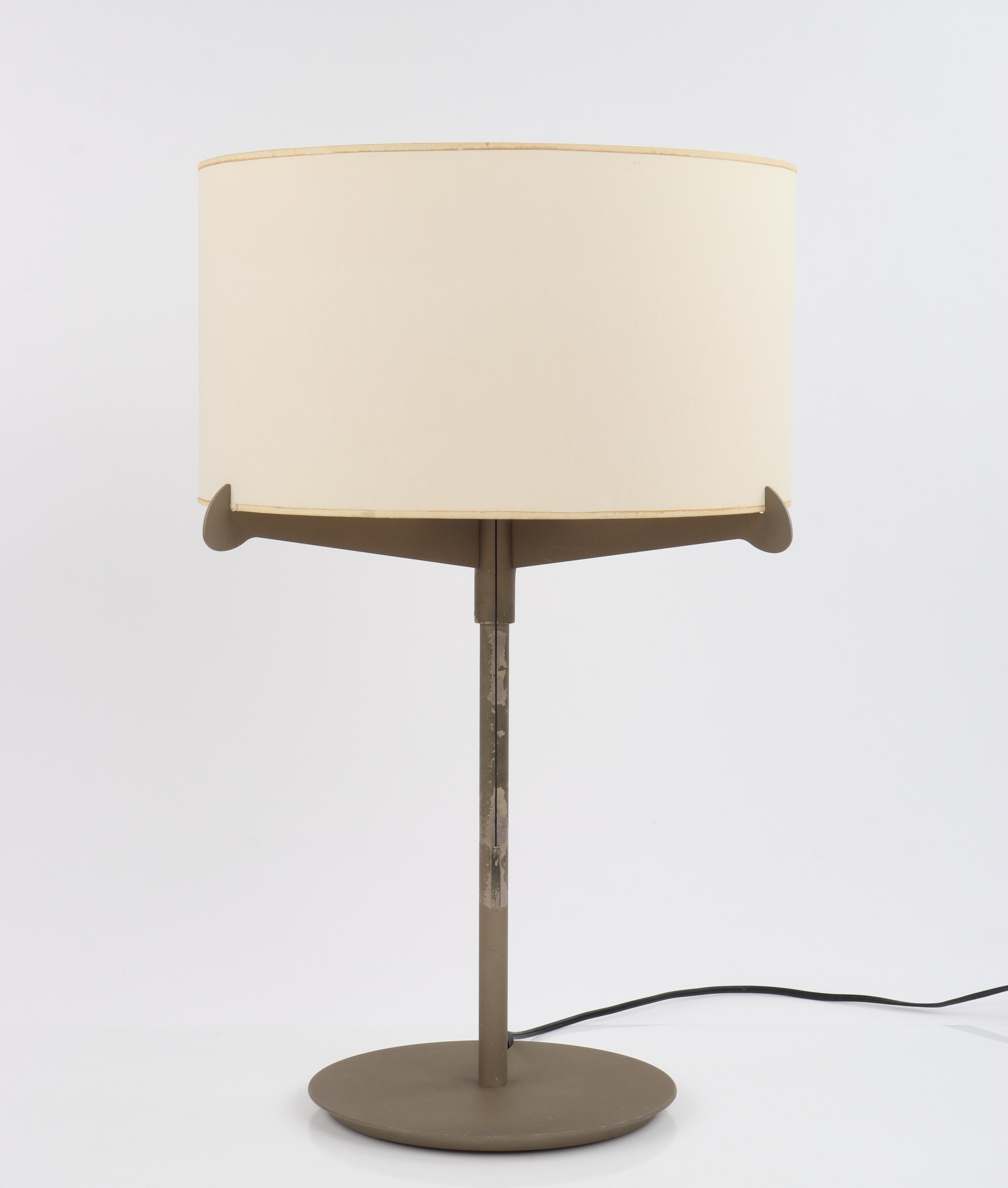 Mid-Century Modern Carpyen Gabriel Teixido c.1974 Spanish Metal Cotton Shade Table Desk Light Lamp 
