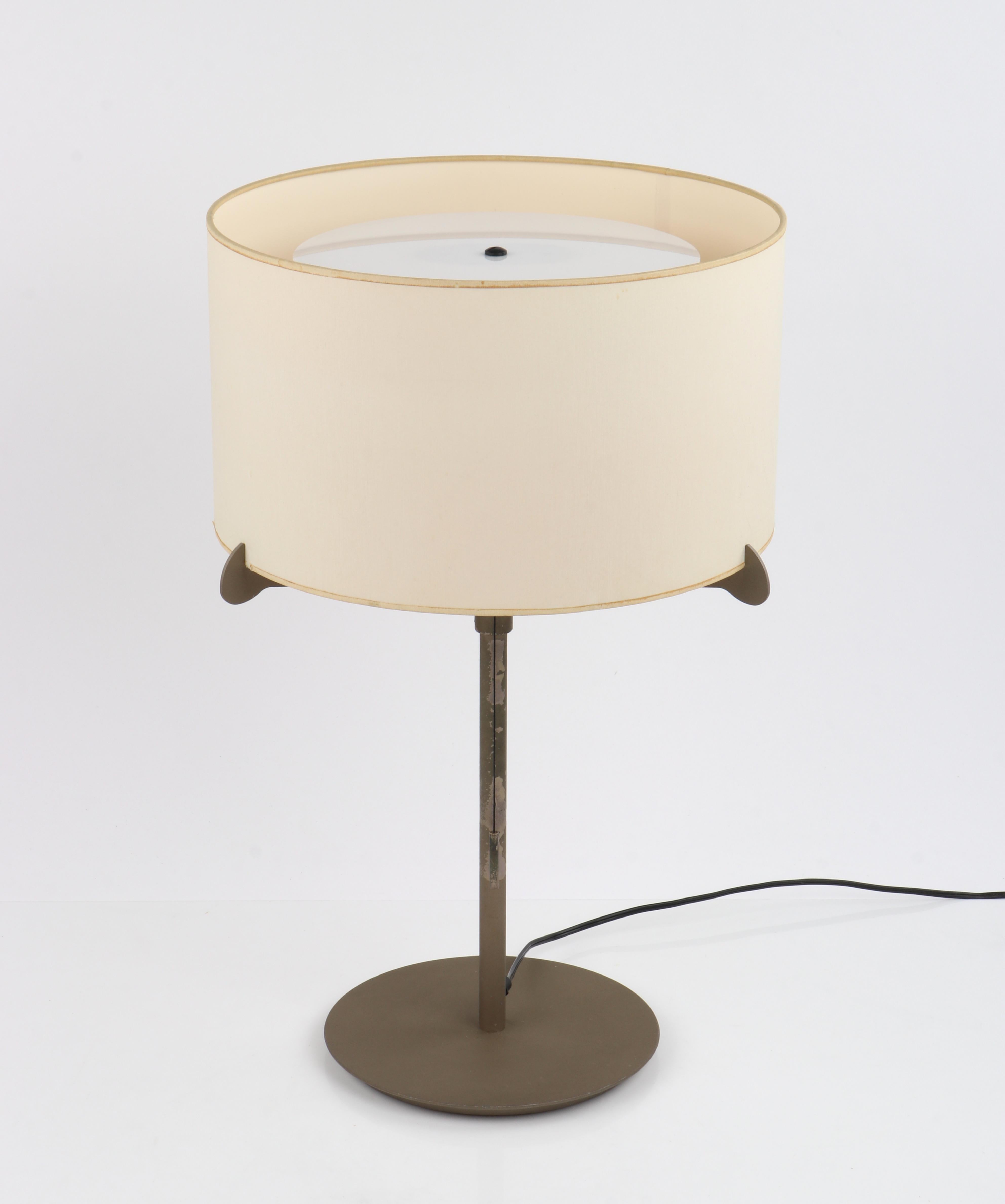 Carpyen Gabriel Teixido c.1974 Spanish Metal Cotton Shade Table Desk Light Lamp  1