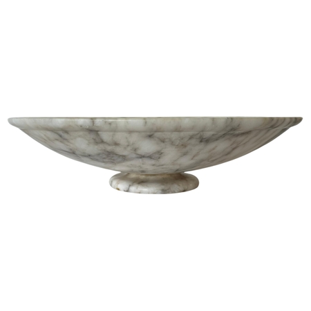 Carrara Italian Marble Bowl Catchall, 1950’s