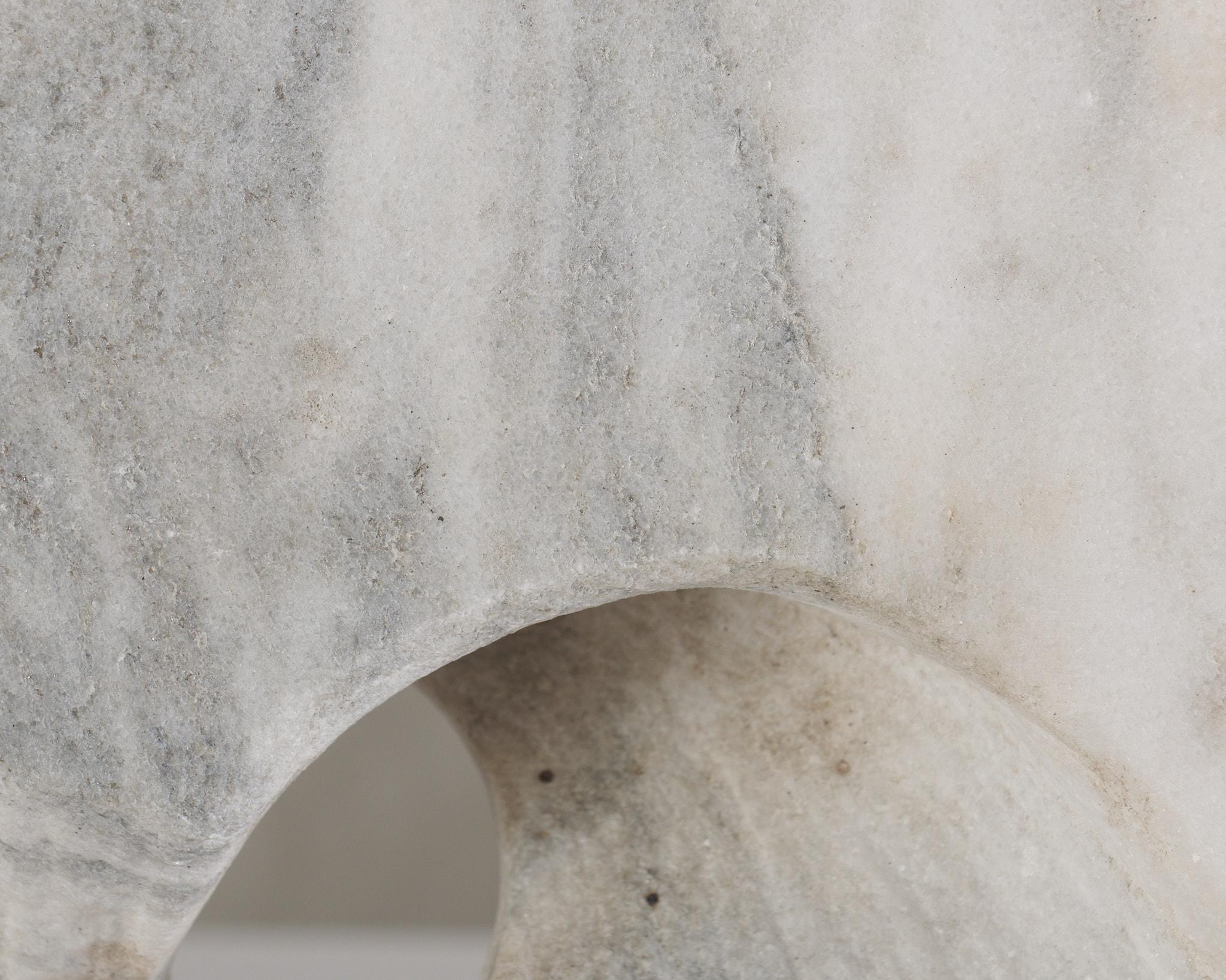 Carved Carrara Marble Abstract Sculpture Unsigned, 20th C For Sale