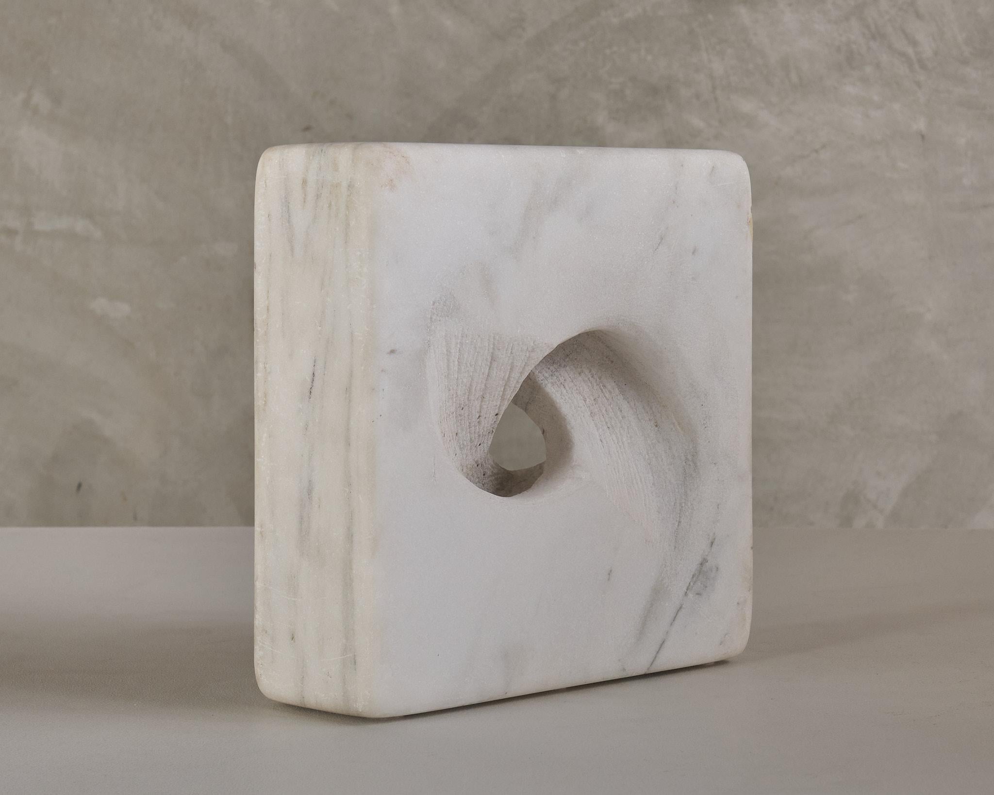Carrara Marble Abstract Sculpture Unsigned, 20th C In Good Condition For Sale In Los Angeles, CA