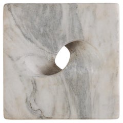 Carrara Marble Abstract Sculpture Unsigned, 20th C