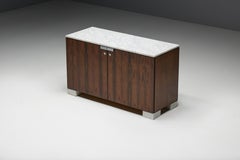 Carrara Marble and Rosewood Cabinet by Alfred Hendrickx, Belgium, 1960s