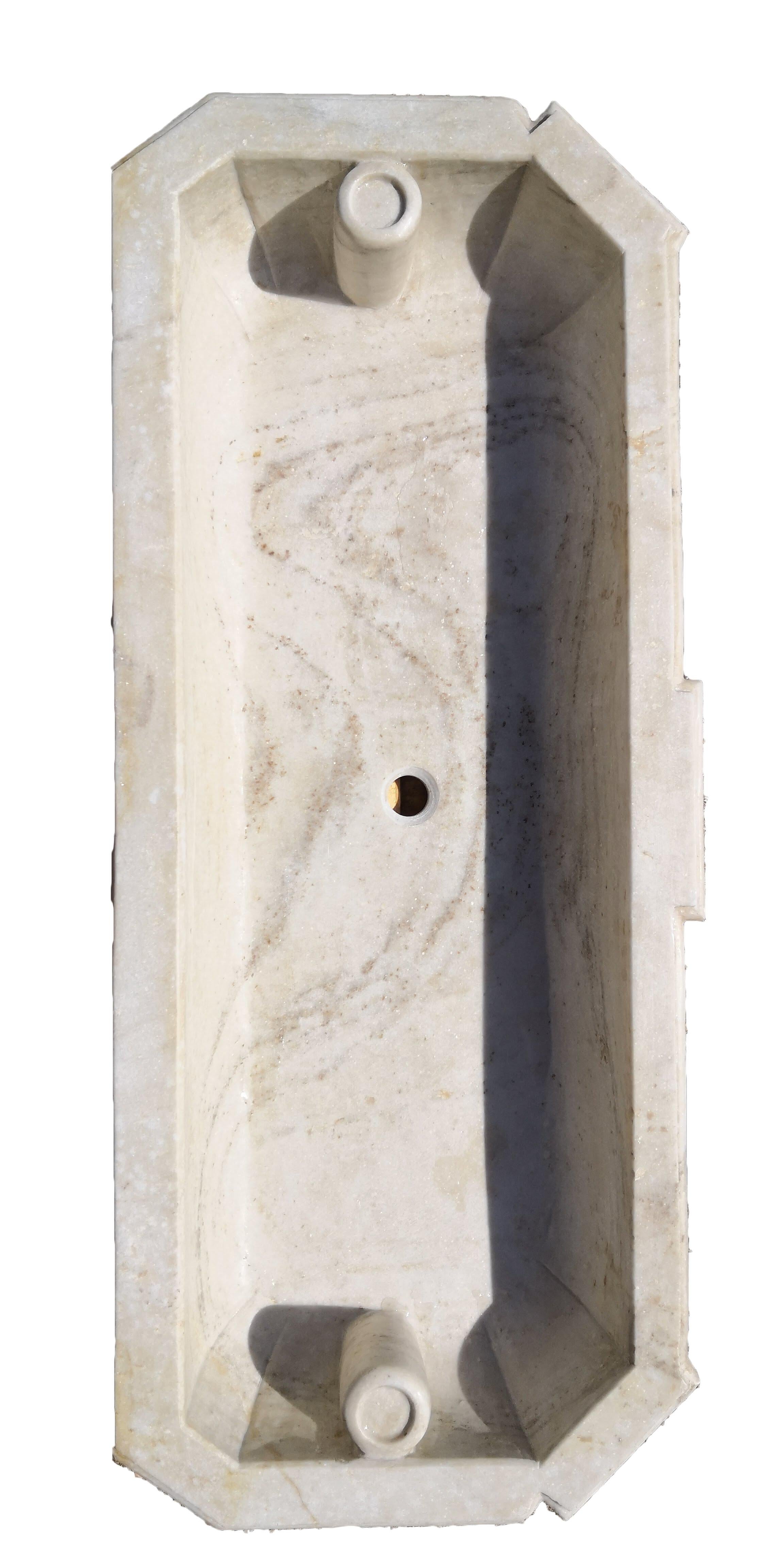 Carved Carrara Marble Bathroom Kitchen Sink Basin For Sale
