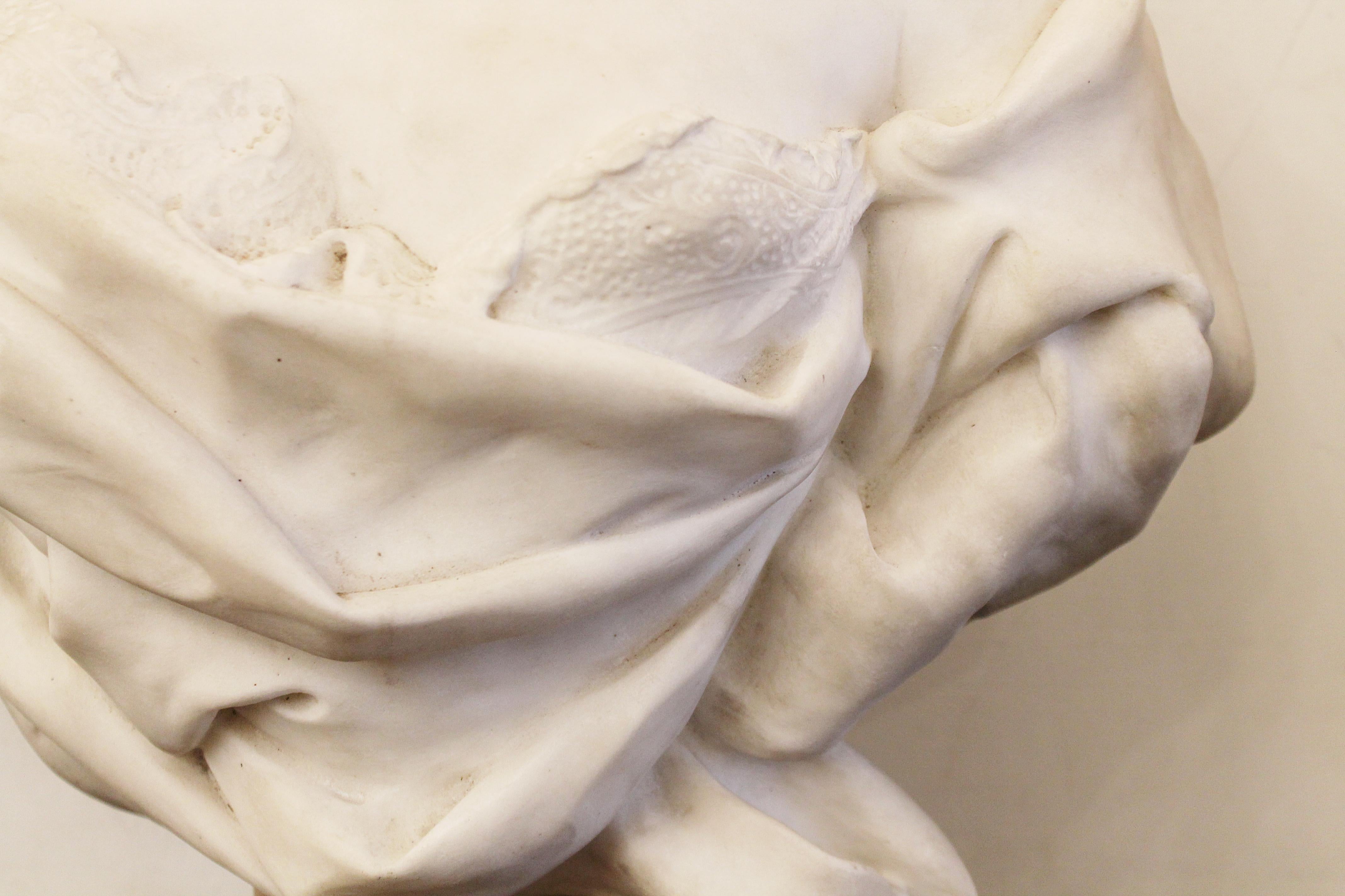 Carrara Marble Bust, France, Early 19th Century 2