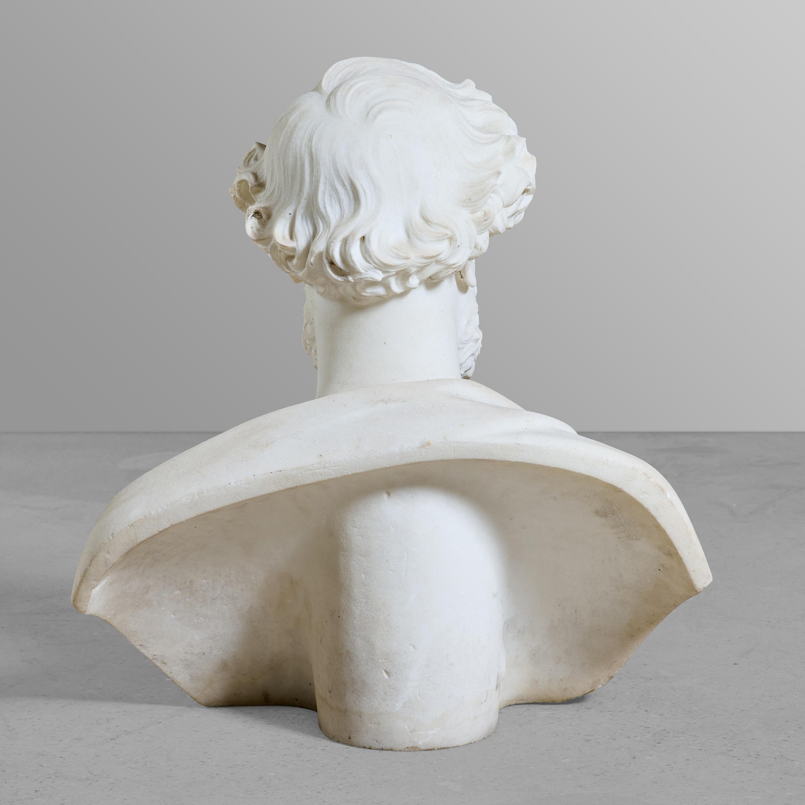 Carrara marble bust of an elder. Fantastic quality marble and carving.