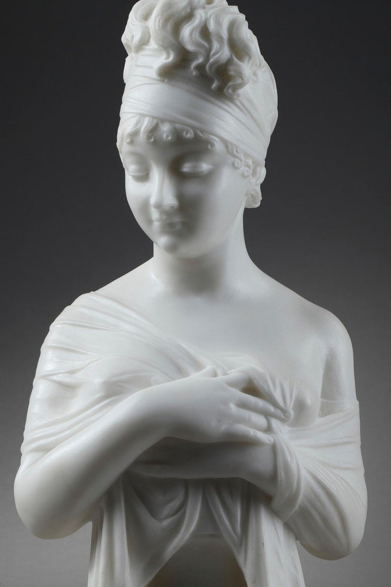Carrara Marble Bust of Juliette Récamier after Joseph Chinard For Sale ...