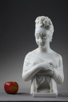 Carrara Marble Bust of Juliette Récamier after Joseph Chinard