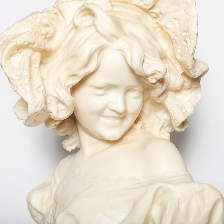 Carrara marble bust signed P. Bazzanti. Italy, Florence, late 19th century.