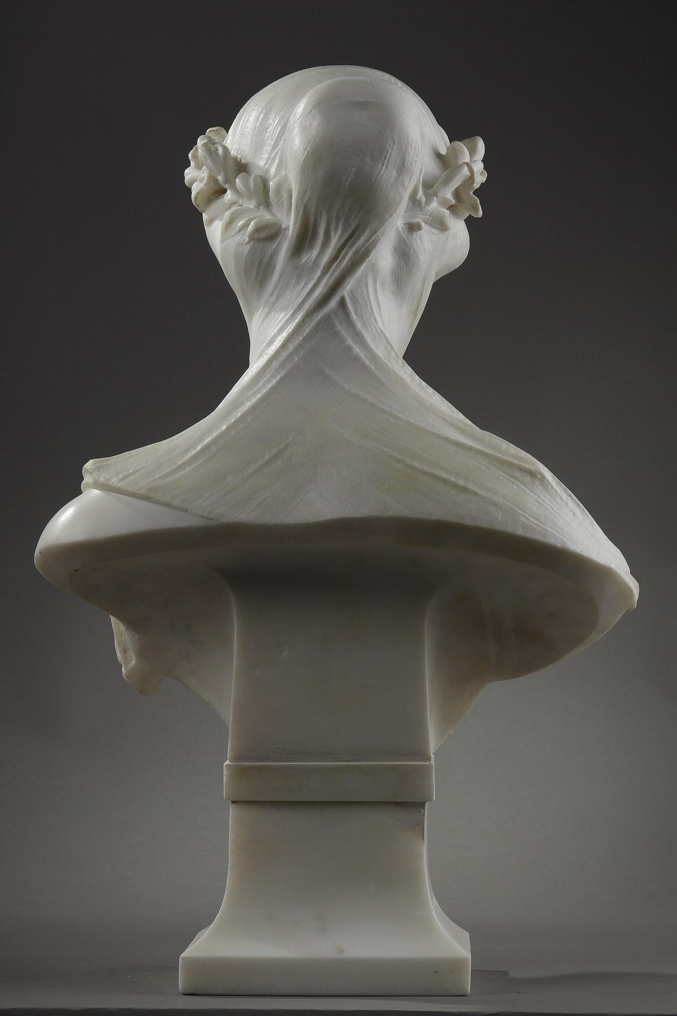 marble sculpture woman with veil