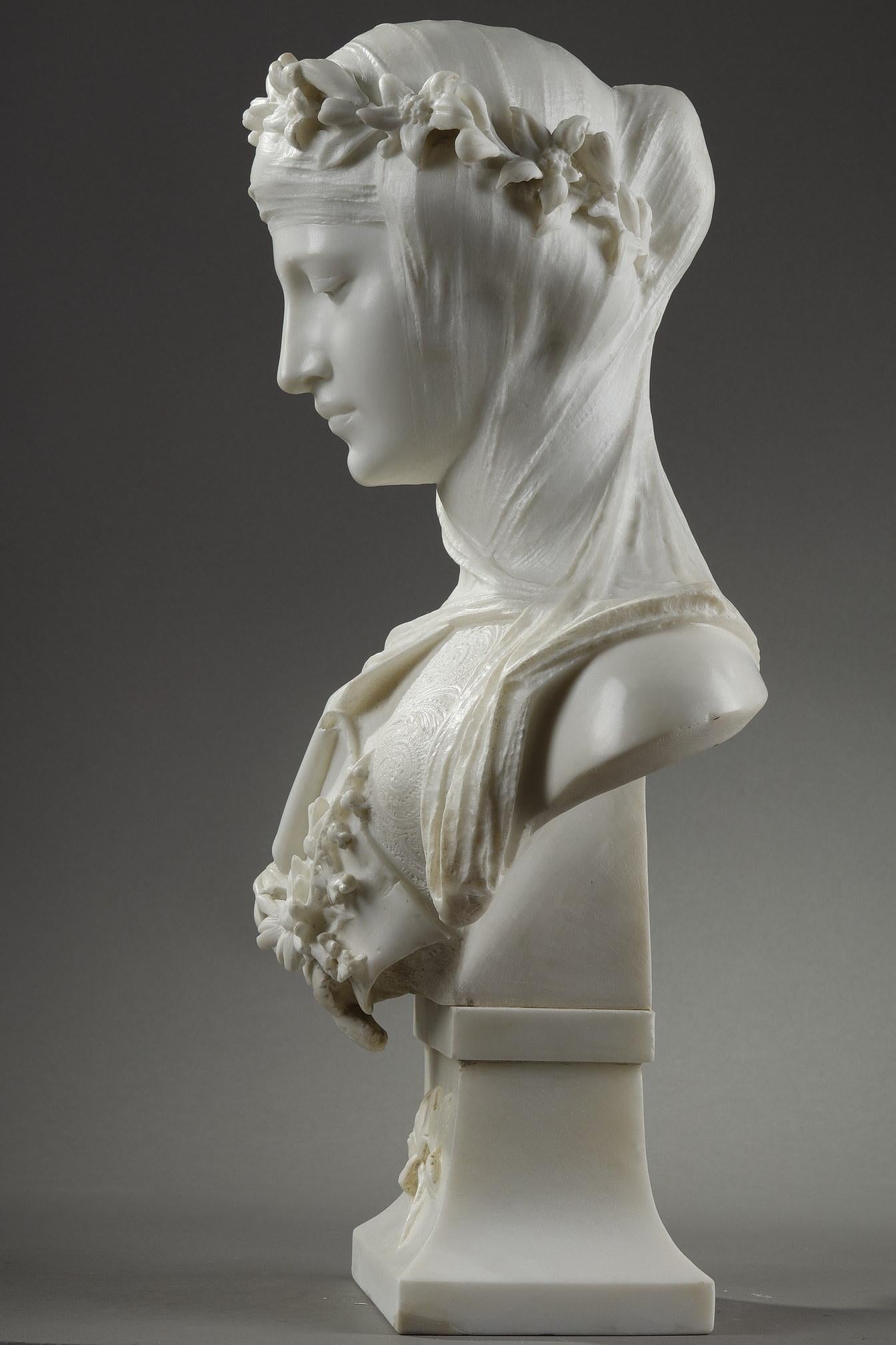 French Carrara Marble Bust, 