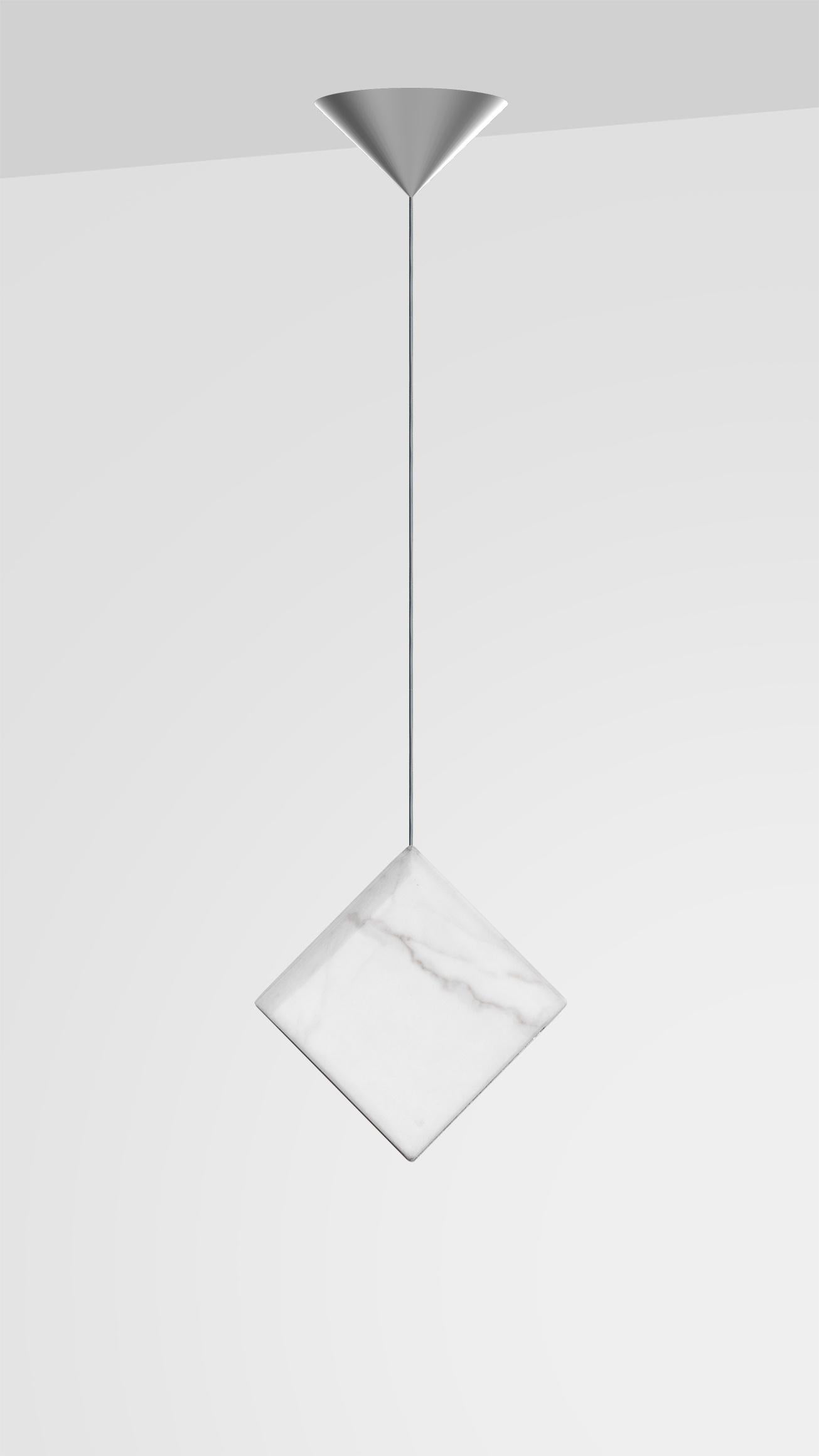 Chamfered Carrara Marble Ceiling lamp 
