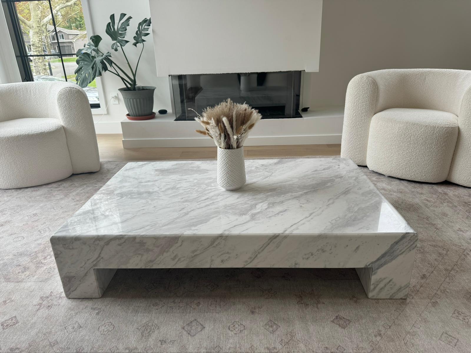 Carrara Marble Coffee Table For Sale