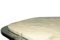 Carrara Marble Coffee table, with a Marble Top, and Chromed Structure, 1970