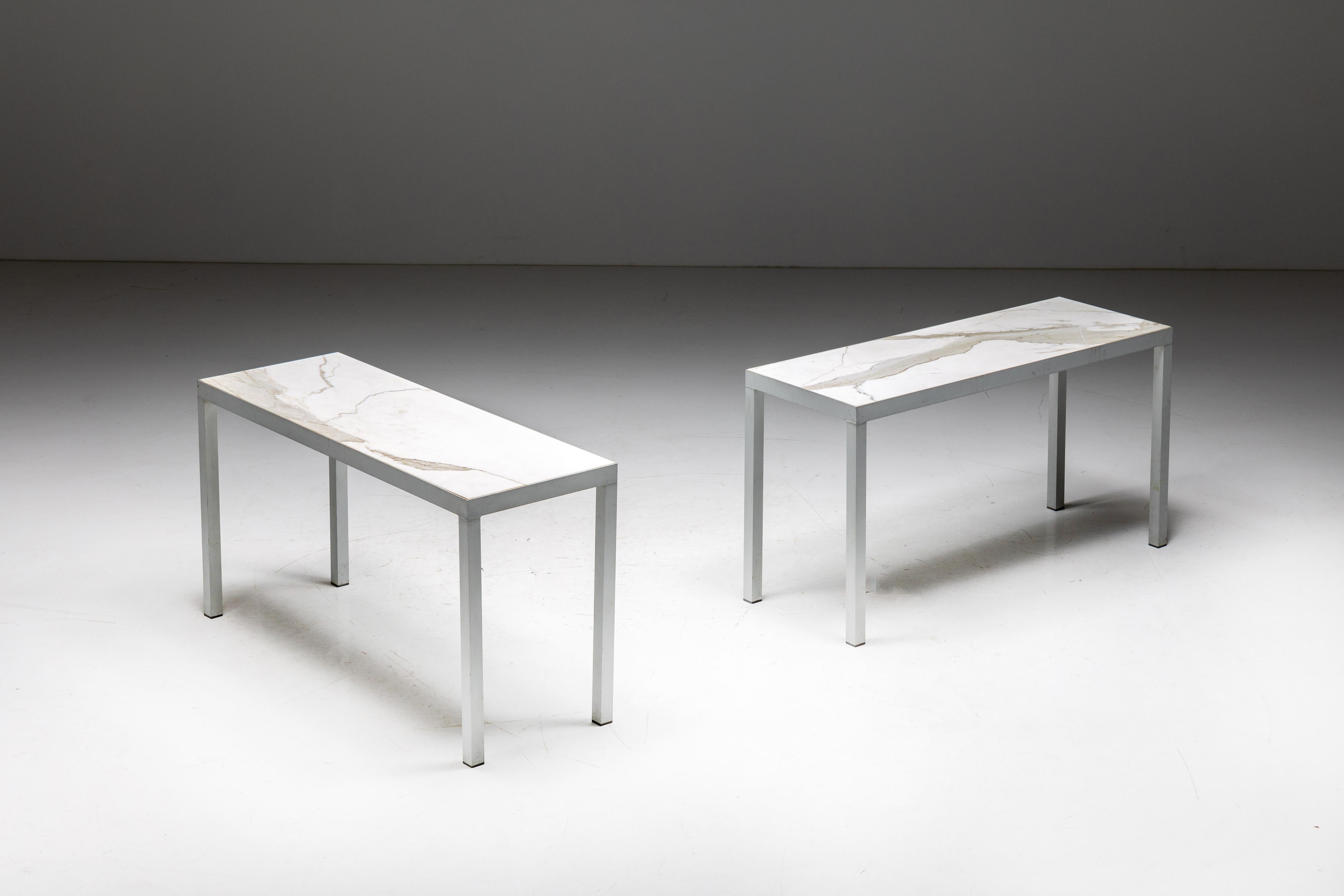 Post-Modern Carrara Marble Console Table by Philippe Starck, France, 1990s For Sale