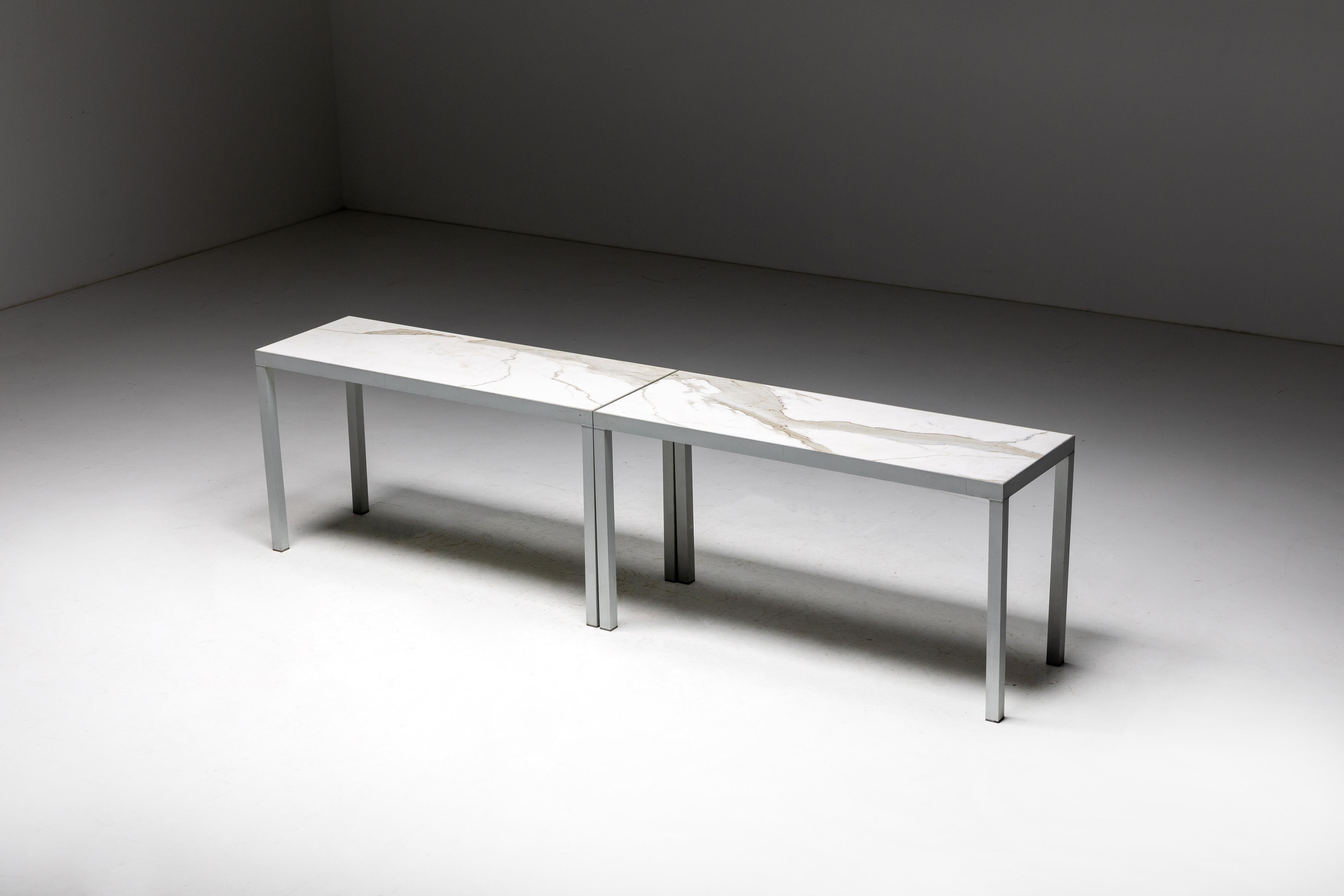 Late 20th Century Carrara Marble Console Table by Philippe Starck, France, 1990s For Sale