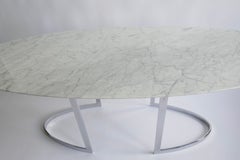 Carrara Marble Console Table with Chrome Legs by Vittorio Introini, Italy, 1970s
