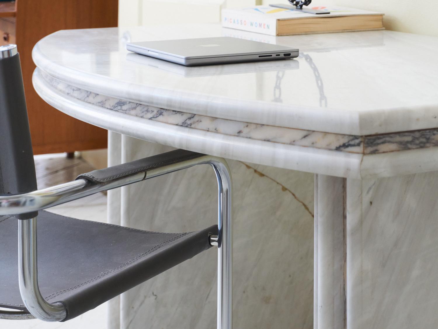 Post-Modern Carrara Marble Desk