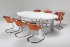 Carrara Marble Dining Table by Angelo Mangiarotti