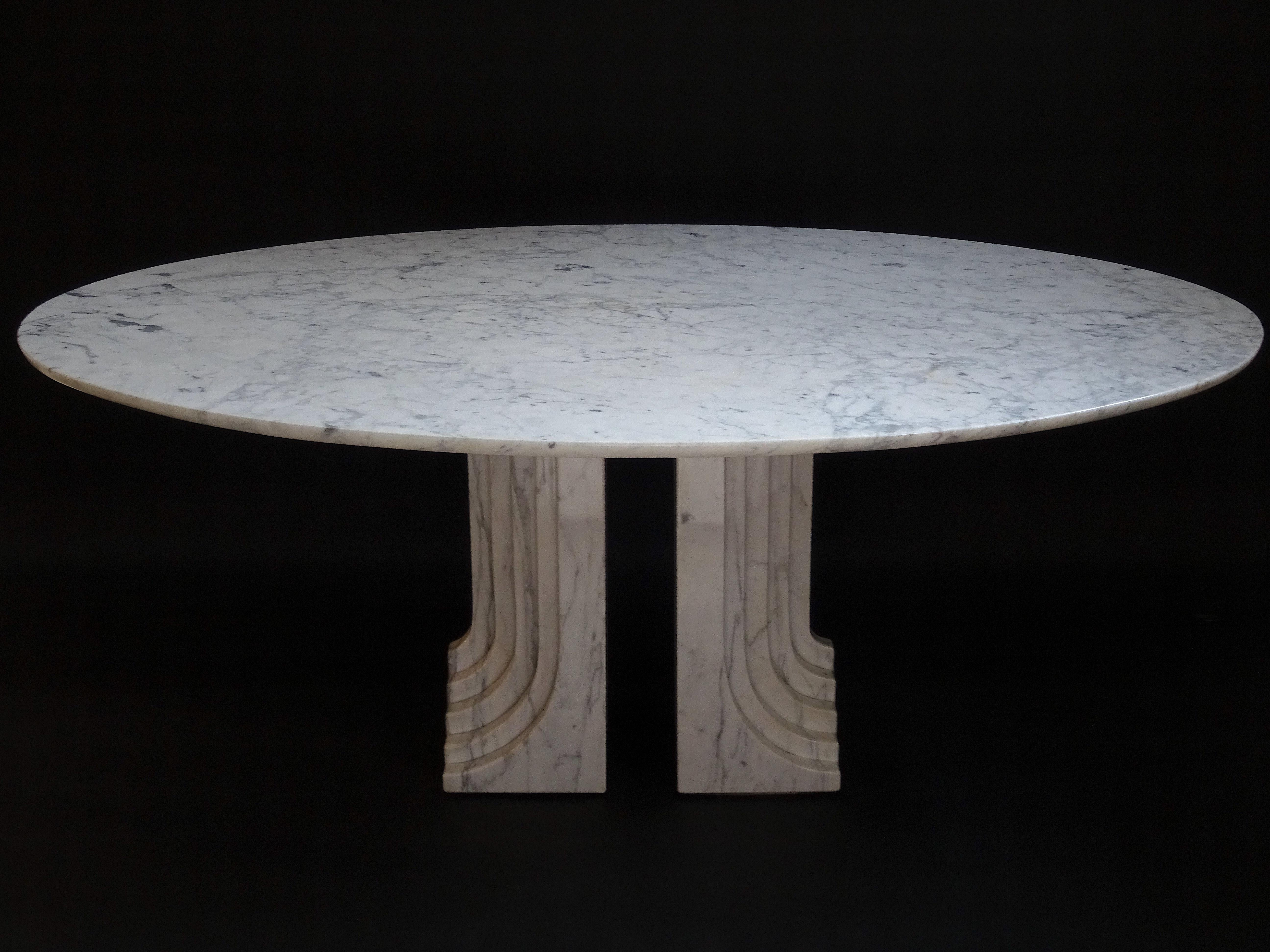Carrara Marble Dining Table Model 'Samo' by Carlo Scarpa, 1973 7
