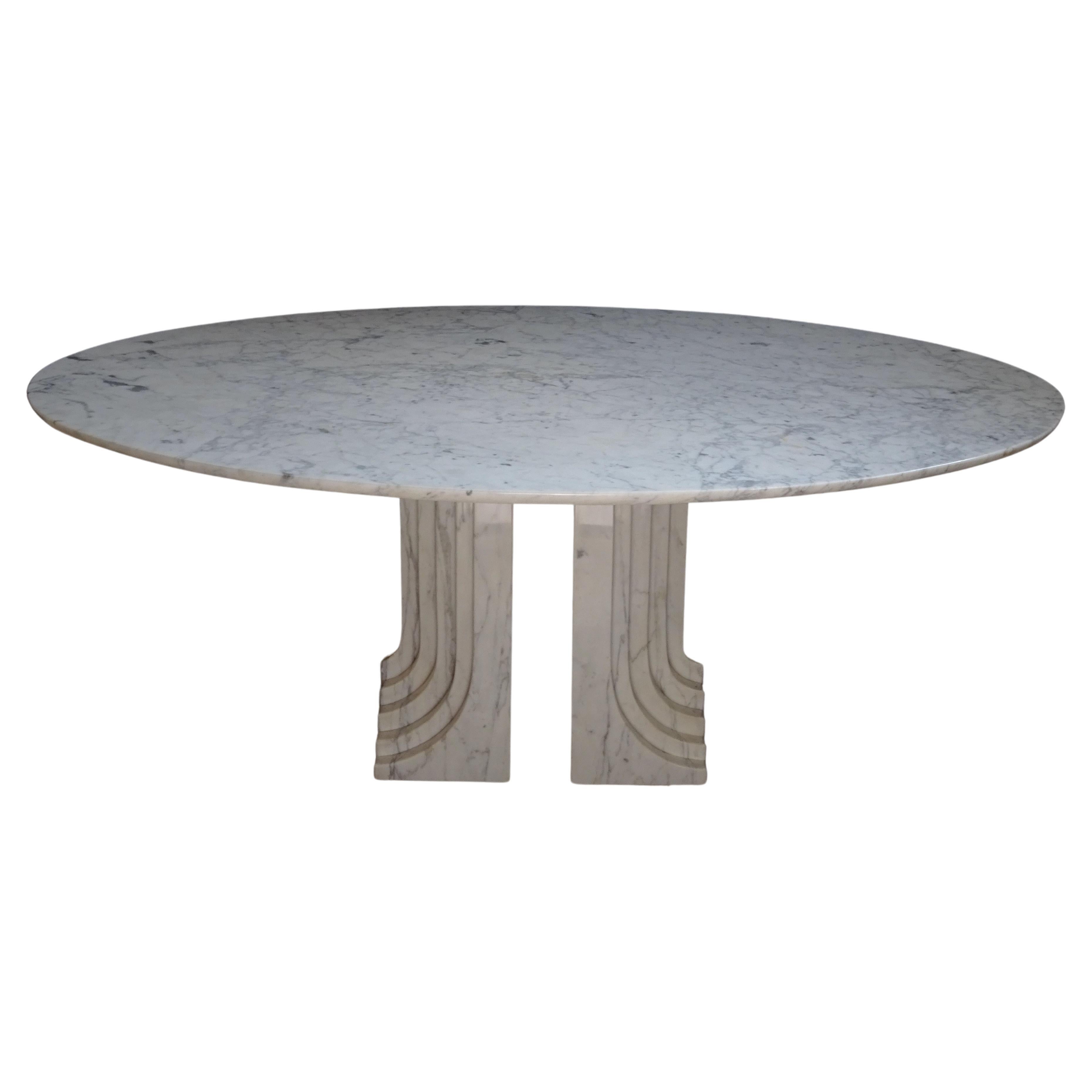 Carrara Marble Dining Table Model 'Samo' by Carlo Scarpa, 1973