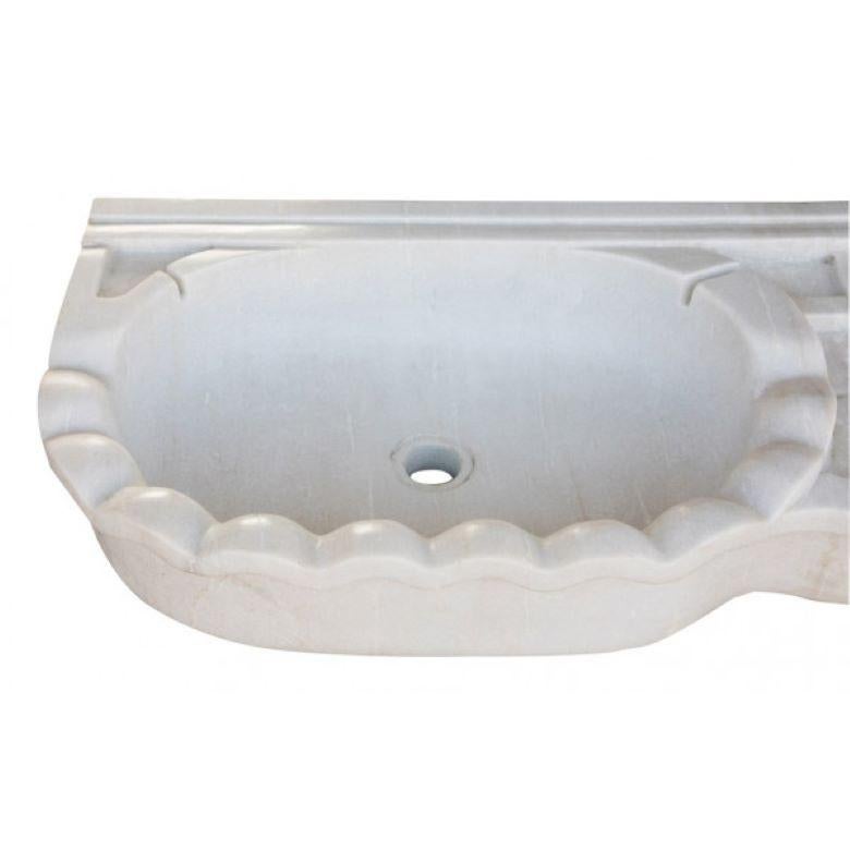 Italian Carrara Marble Double Sink Basin