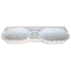 Carrara Marble Double Sink Basin