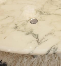 Carrara Marble en Chrome Ronde Coffee Table, Erwine & Estelle Laverne, 1954